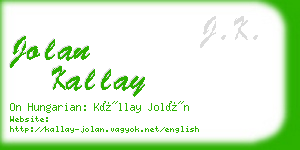 jolan kallay business card